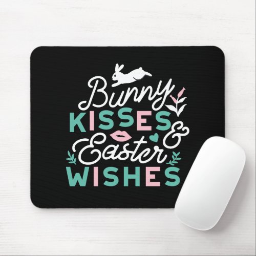 Charming Easter Typography Bunny Easter Mouse Pad