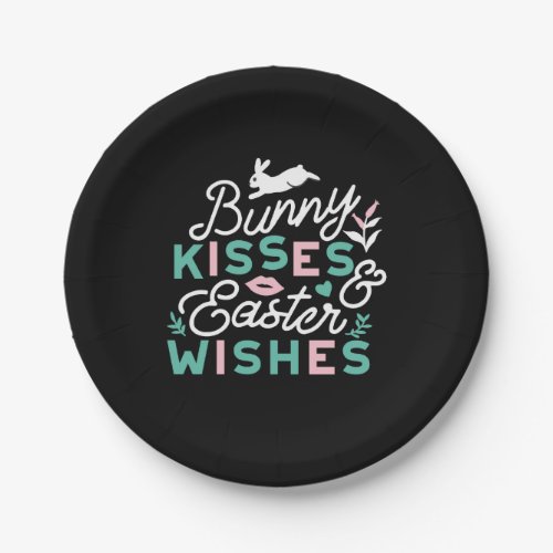 Charming Easter Typography Bunny Easter Paper Plates