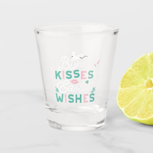 Charming Easter Typography Bunny Easter Shot Glass