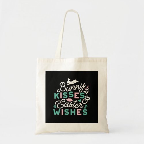 Charming Easter Typography Bunny Easter Tote Bag