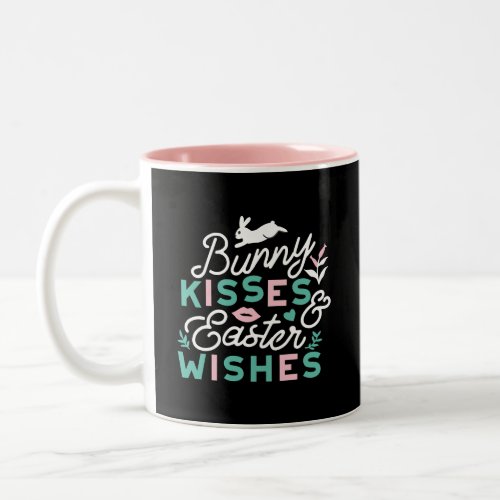 Charming Easter Typography Bunny Easter Two_Tone Coffee Mug
