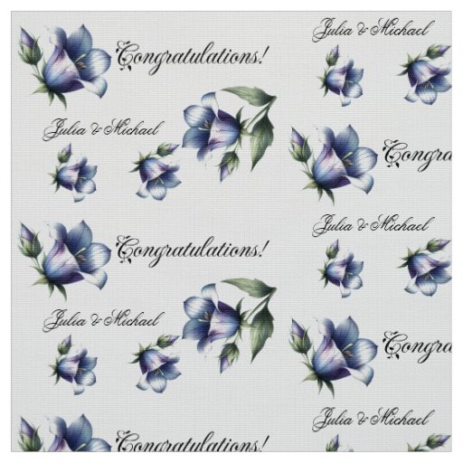 Charming elegant Bell Flowers Watercolor Fabric