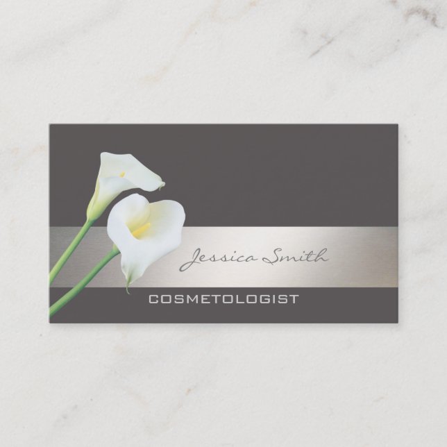 Charming elegant chic luxury romantic calla lily business card (Front)