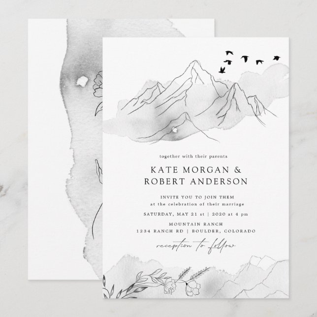 Charming Elegant Landscape Wedding Invitation (Front/Back)