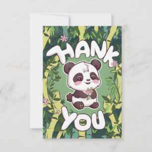 Charming Elegant Panda Thank You Card