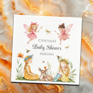 Charming Fairies Woodland Animals Baby Shower  Napkins