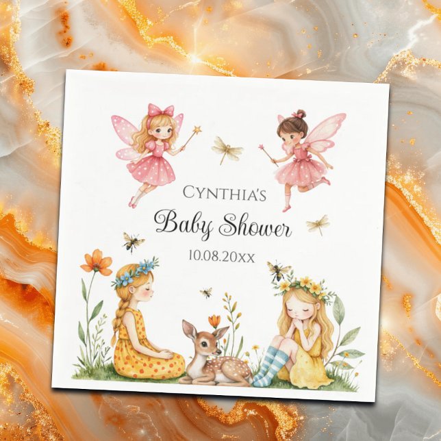 Charming Fairies Woodland Animals Baby Shower  Napkins (Creator Uploaded)