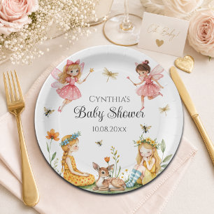 Charming Fairies Woodland Animals Baby Shower  Paper Plates