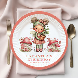 Charming Fairy 2nd Birthday Pink Flowers Paper  Plates