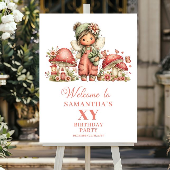 Charming Fairy Floral Birthday Welcome Poster (Charming Fairy Floral Birthday Welcome Poster)
