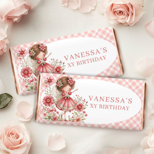 Charming Fairy Girl Pink Pastel Birthday Hershey  Bar Favors