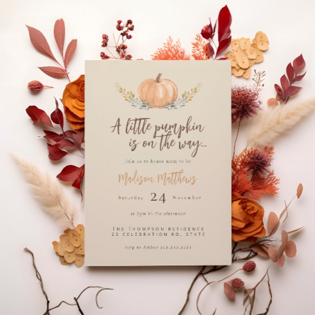 Charming Fall 'Little Pumpkin' Baby Shower  Invitation (Creator Uploaded)
