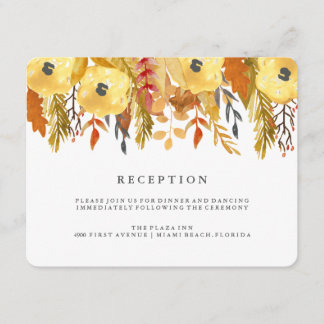 Charming Fall Watercolour Reception Card
