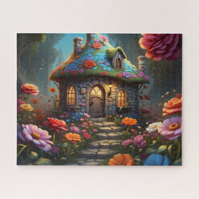 charming fantasy cottage illustration  jigsaw puzzle (Horizontal)