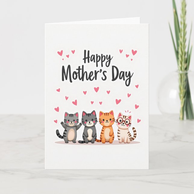 Charming Feline Mothers Card (Front)