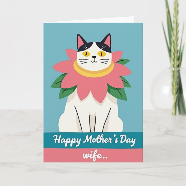 Charming Feline Mothers Day Card (Front)