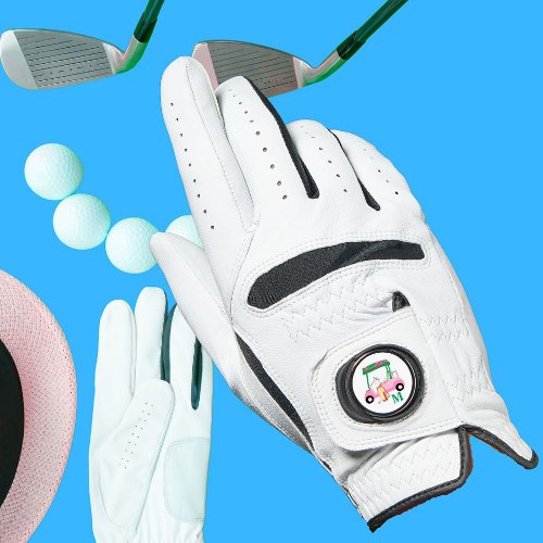 Charming Feminine Golf Cart Clubs Monogram  Golf Glove