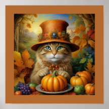 Charming festive Thanksgiving Cat in Disguise