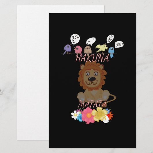 Charming "Flora and Fauna Hakuna Matata" Baby Lion (Front/Back)