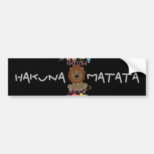 Charming "Flora and Fauna Hakuna Matata" Baby Lion Bumper Sticker