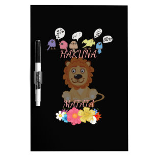 Charming "Flora and Fauna Hakuna Matata" Baby Lion Dry Erase Board