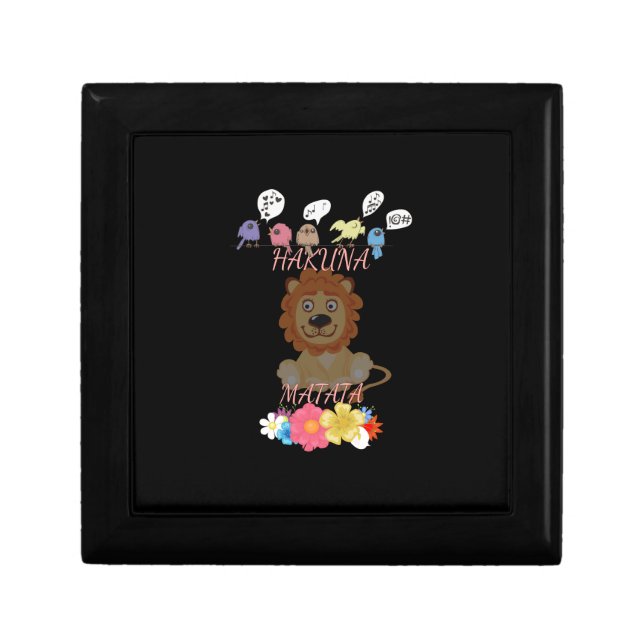 Charming "Flora and Fauna Hakuna Matata" Baby Lion Gift Box (Front)