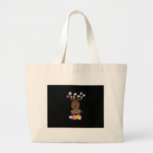 Charming "Flora and Fauna Hakuna Matata" Baby Lion Large Tote Bag