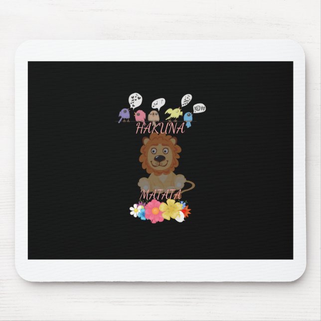 Charming "Flora and Fauna Hakuna Matata" Baby Lion Mouse Pad (Front)
