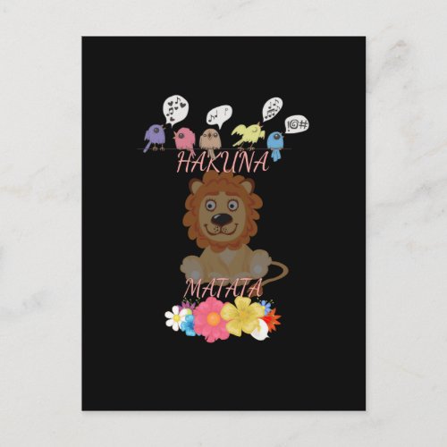 Charming Flora and Fauna Hakuna Matata Baby Lion Postcard