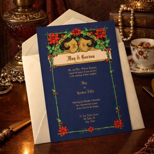 Charming Floral Arching Vine Border Wedding Invitation