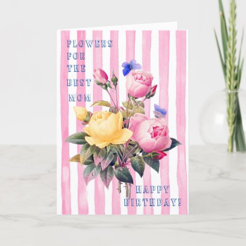 CHARMING FLORAL BEST MOM BIRTHDAY  CARD