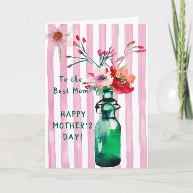 CHARMING FLORAL BEST MOM MOTHER'S DAY CARD (Front)