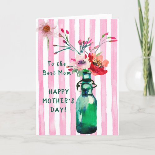 CHARMING FLORAL BEST MOM MOTHERS DAY CARD