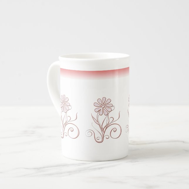 Charming floral Bone China Mug (Front Left)