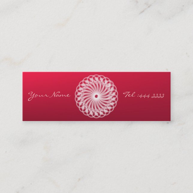 Charming Floral Mandala Mini Business Card (Front)