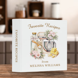 Charming Floral Mixer & Cooking ingredients 3 Ring Binder