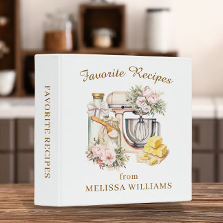 Charming Floral Mixer & Cooking ingredients 3 Ring Binder