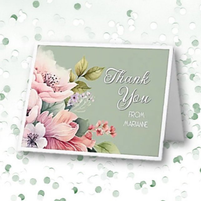 Charming Floral Personalized Thank You Card (Creator Uploaded)