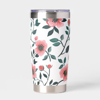 Charming Floral Print Coffee Mug Insulated Tumbler