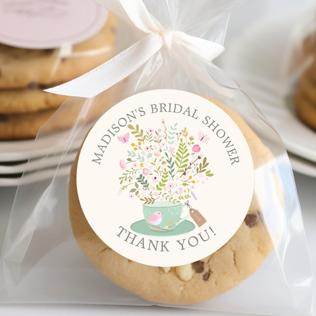 Charming Floral Tea Bridal Tea Party Sticker (Creator Uploaded)