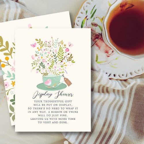 Charming Floral Tea Display Shower Enclosure Card