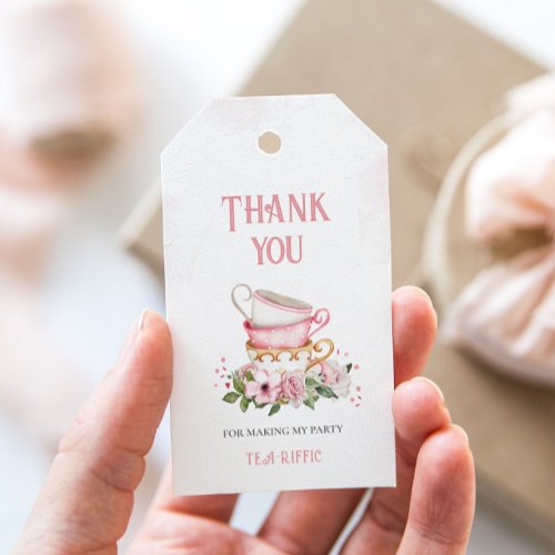 Charming Floral Teacups Gift Tags