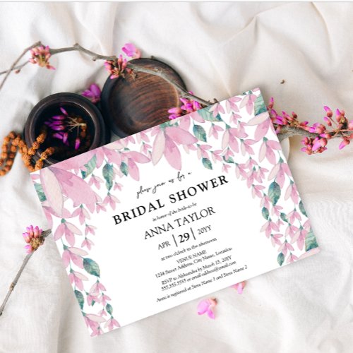 Charming Floral Wisteria Bridal Shower Invitation