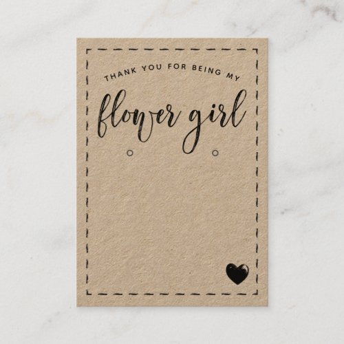 Charming Flower Girl Thank You Earring Display Business Card