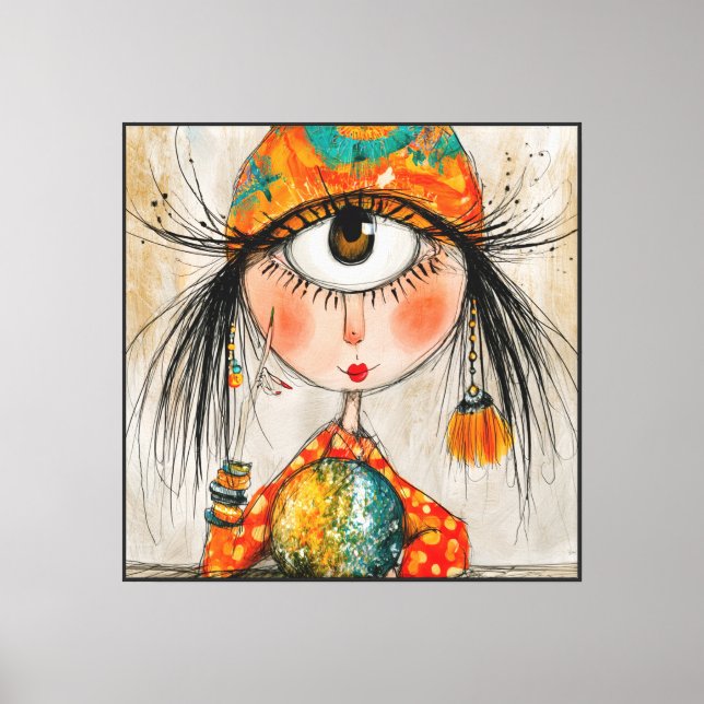 Charming Fortune Teller Cyclops Canvas Print (Front)