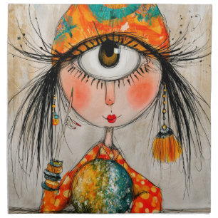 Charming Fortune Teller Cyclops Cloth Napkin