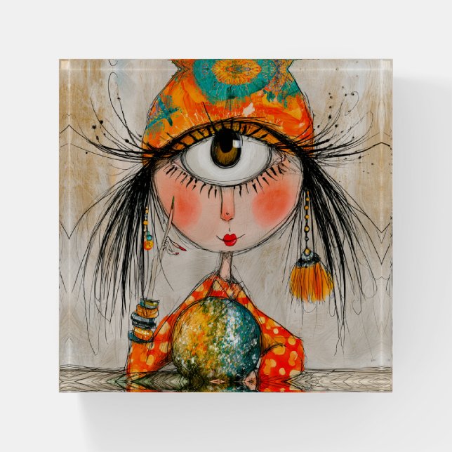 Charming Fortune Teller Cyclops Paperweight (Front)