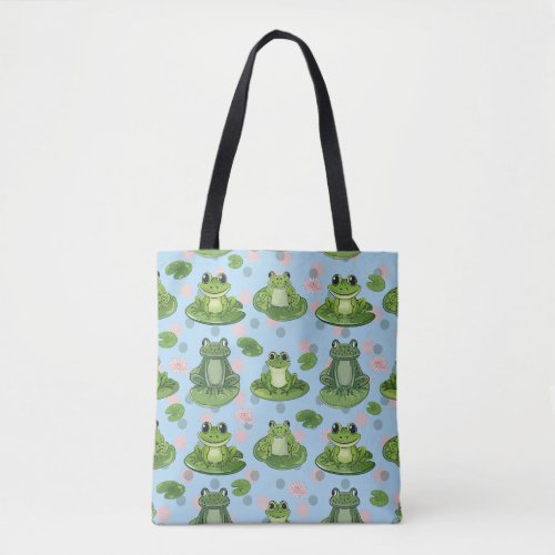 Charming Frog and Toad Pond Party Tote Bag