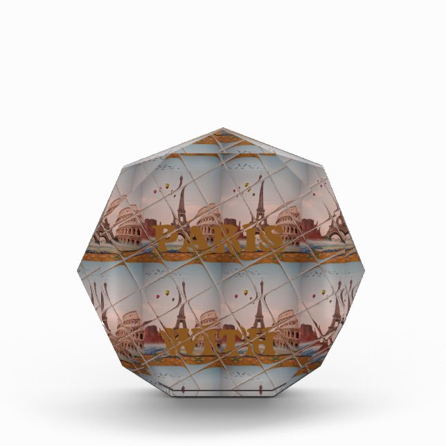  Charming From Paris With Love J'aime Paris Design Acrylic Award (Front)