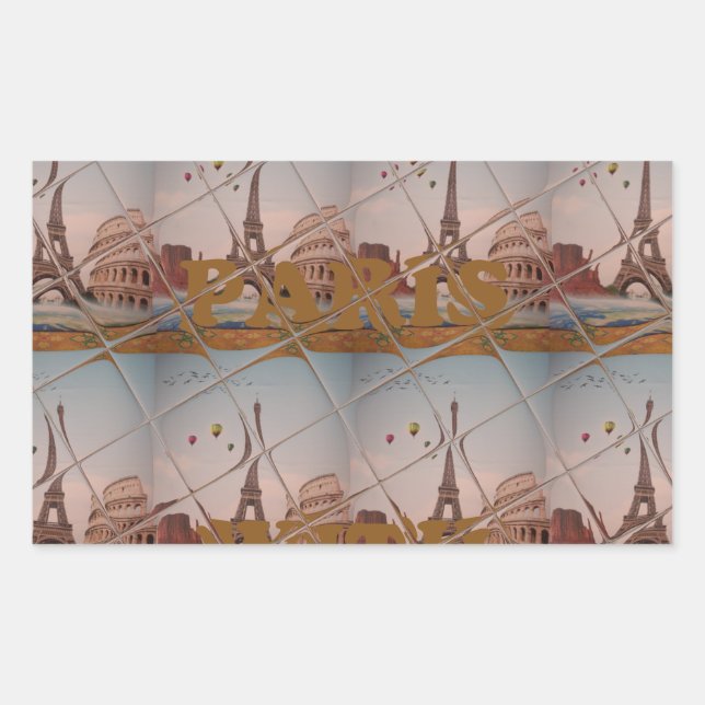  Charming From Paris With Love J'aime Paris Design Rectangular Sticker (Front)